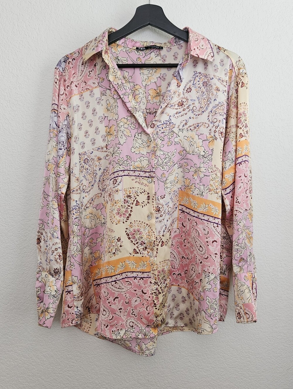 Zara Retro Print Paisley Blouse